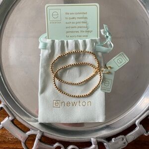 E Newton Classic 14K Gold Filled 2mm Bead Bracelets (Set of 2) NWT
